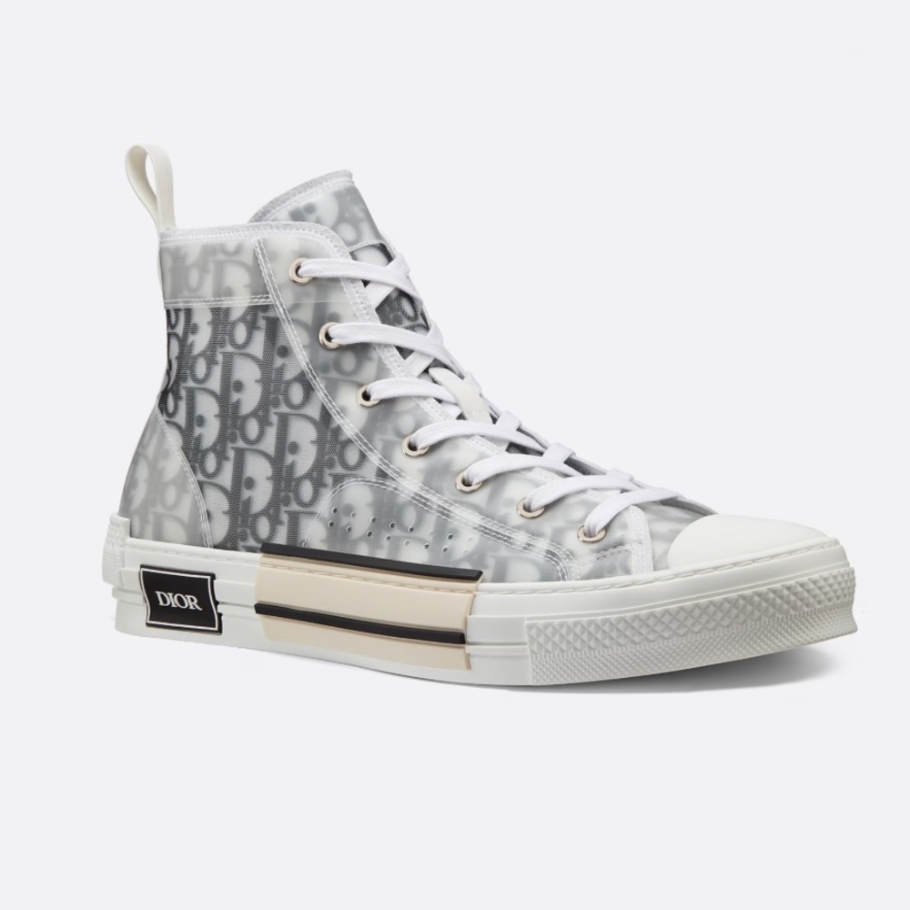 Christian Dior B23 High-Top Sneaker White and Black Dior Oblique Canvas